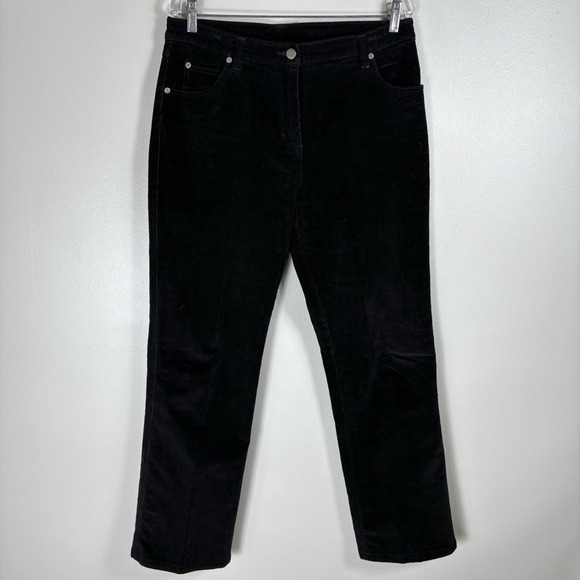 Woolrich Women's 8 Black‎ Corduroy Five Pocket Chino Stretch Straight Leg Pants - Picture 2 of 6